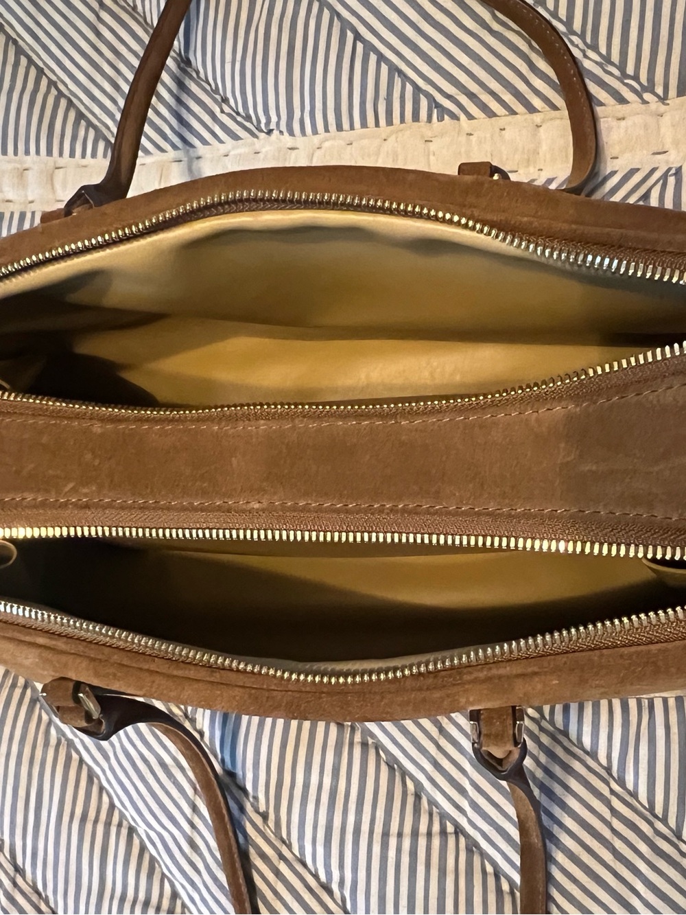 Tory Burch Chestnut Brown Leather Double-Zip Tote - Picture 4 of 5